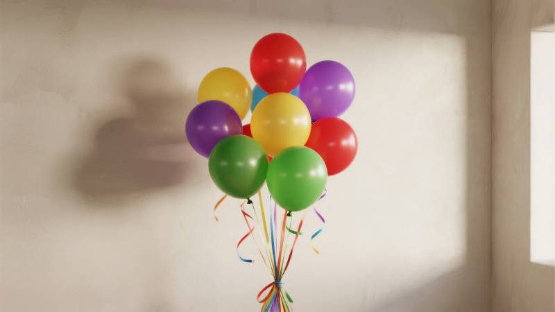 彩色气球飘浮图片