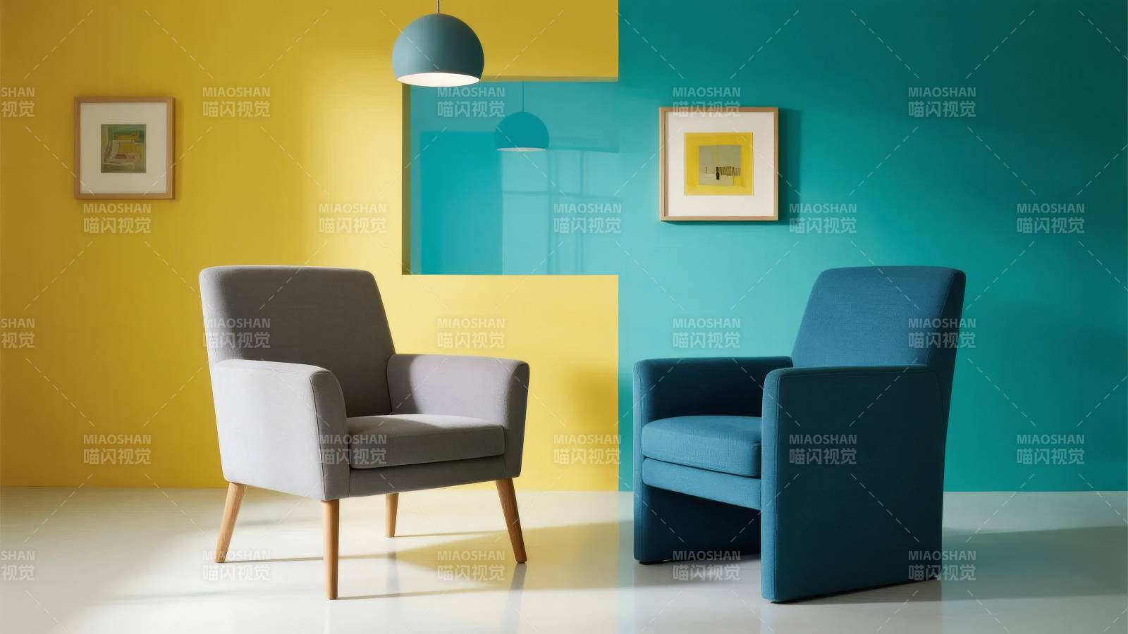 色彩碰撞的现代客厅图片