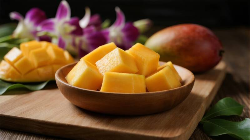 芒果切块摆盘图片
