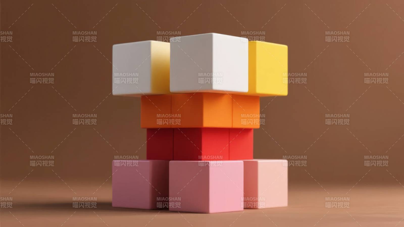 彩色积木堆叠图片