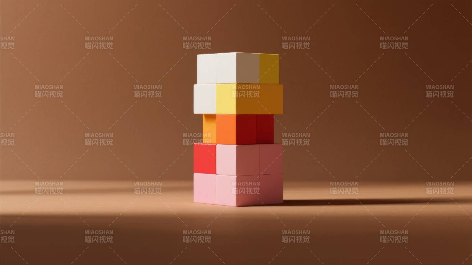 彩色积木堆叠图片