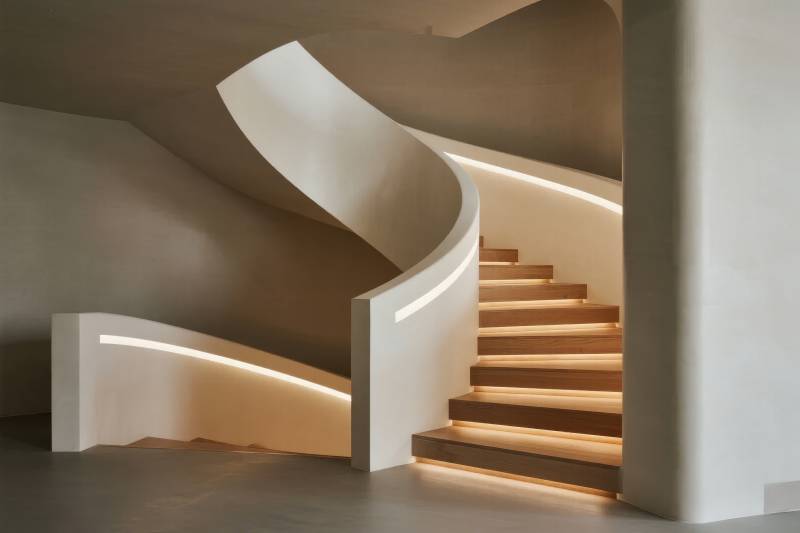 流线型楼梯设计图片