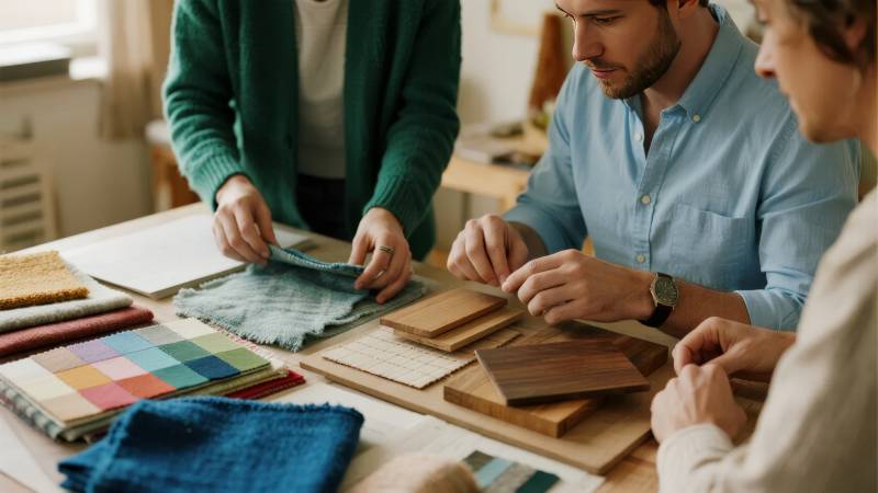 三人共制布艺作品图片