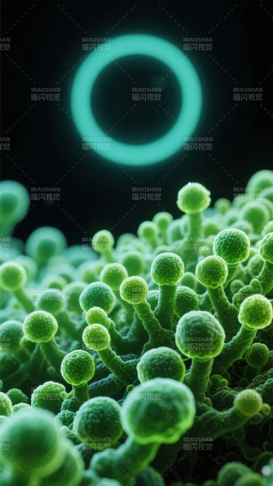 荧光绿菌丛图片