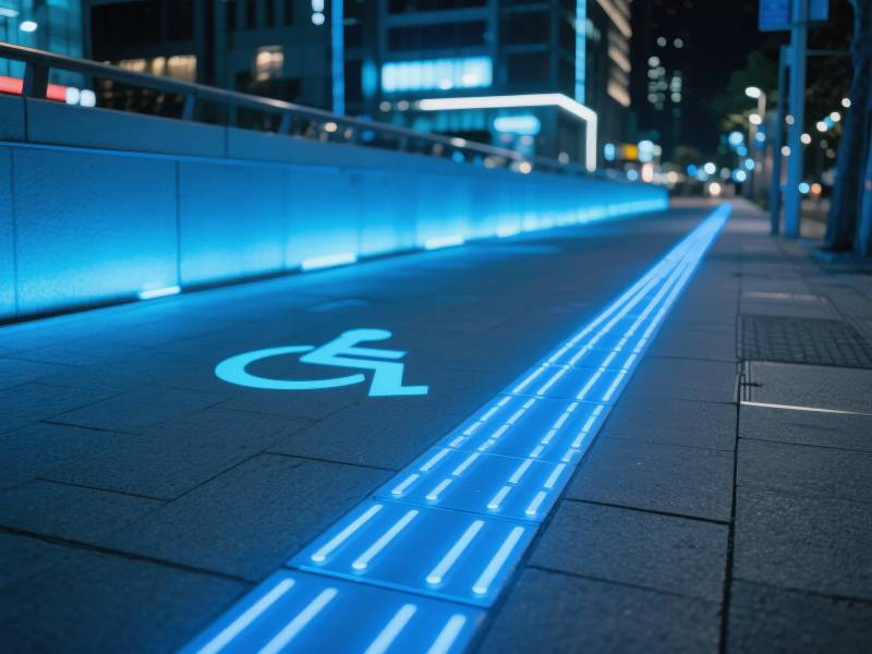 无障碍通道夜景图片