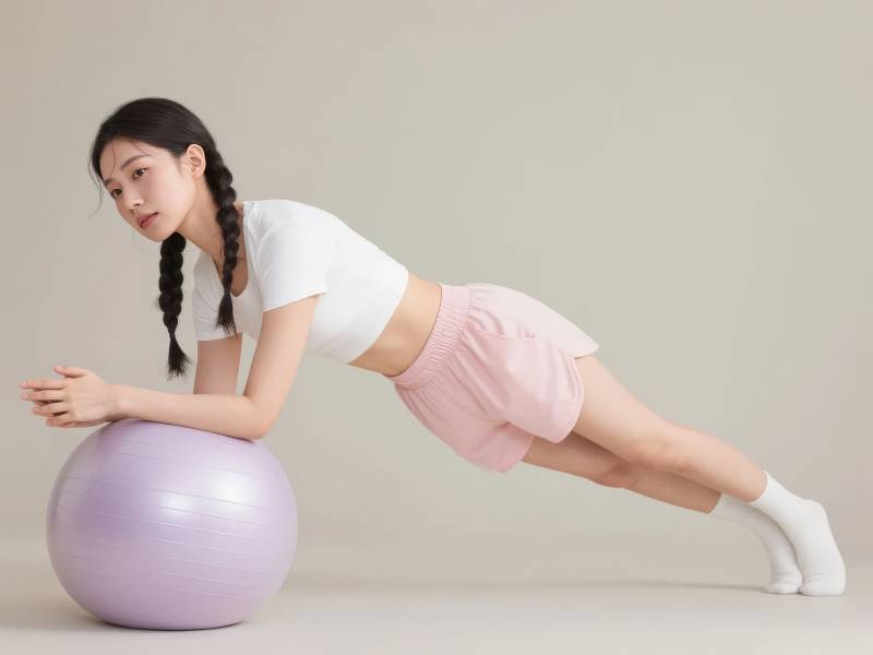 瑜伽球平板支撑图片