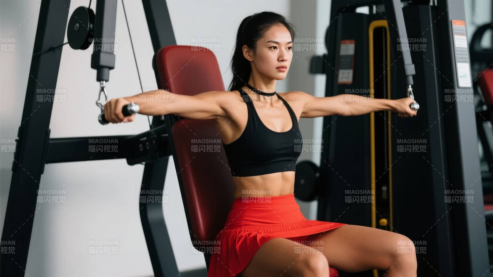 健身女子器械训练图片