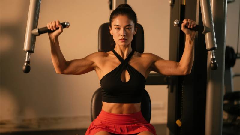 健身房女子健身照图片