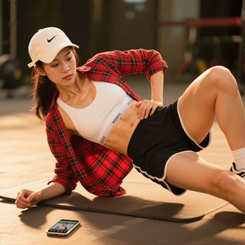 运动女孩健身瞬间图片