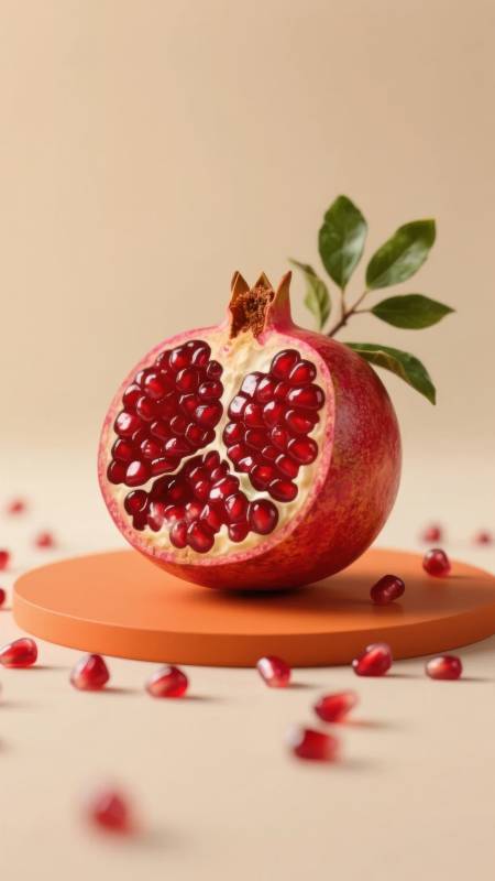 石榴切半 籽粒饱满图片