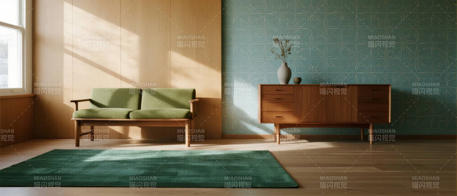 简约客厅绿意盎然图片