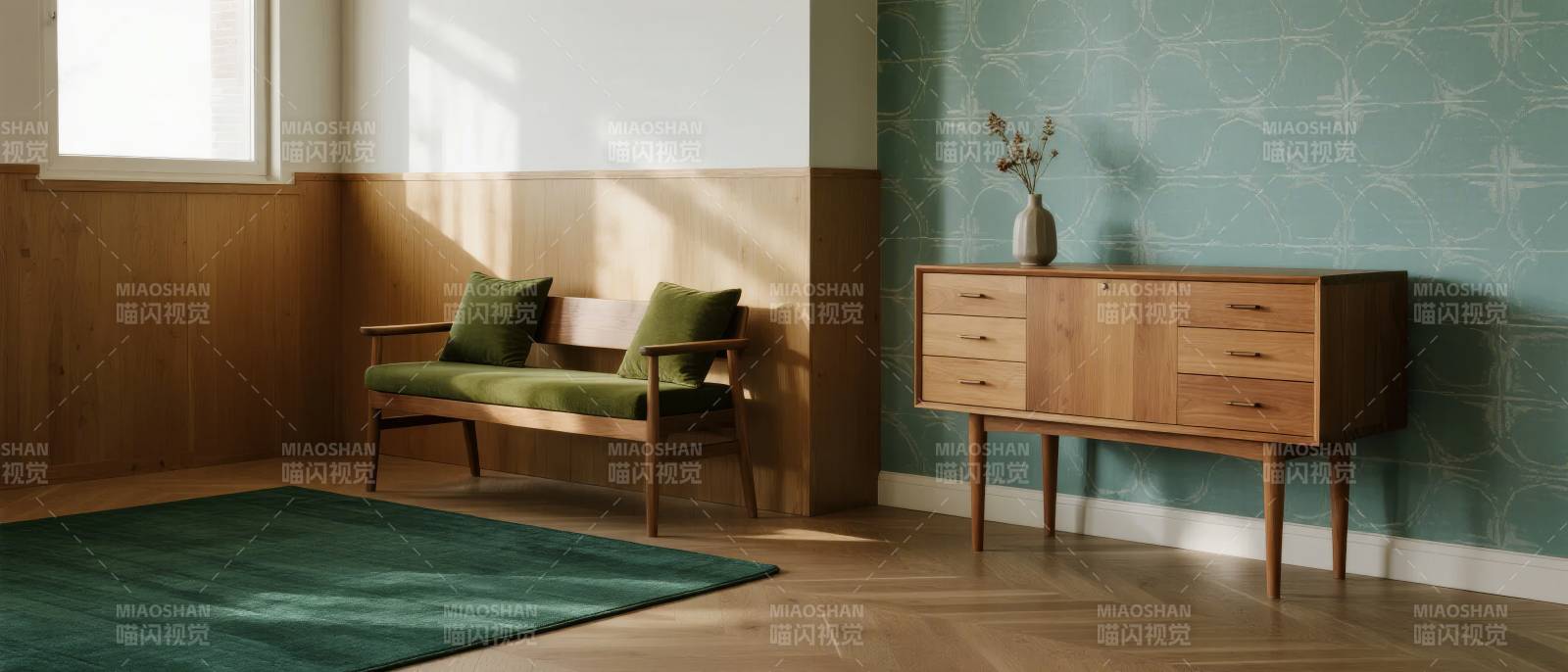 绿意盎然的客厅一角图片