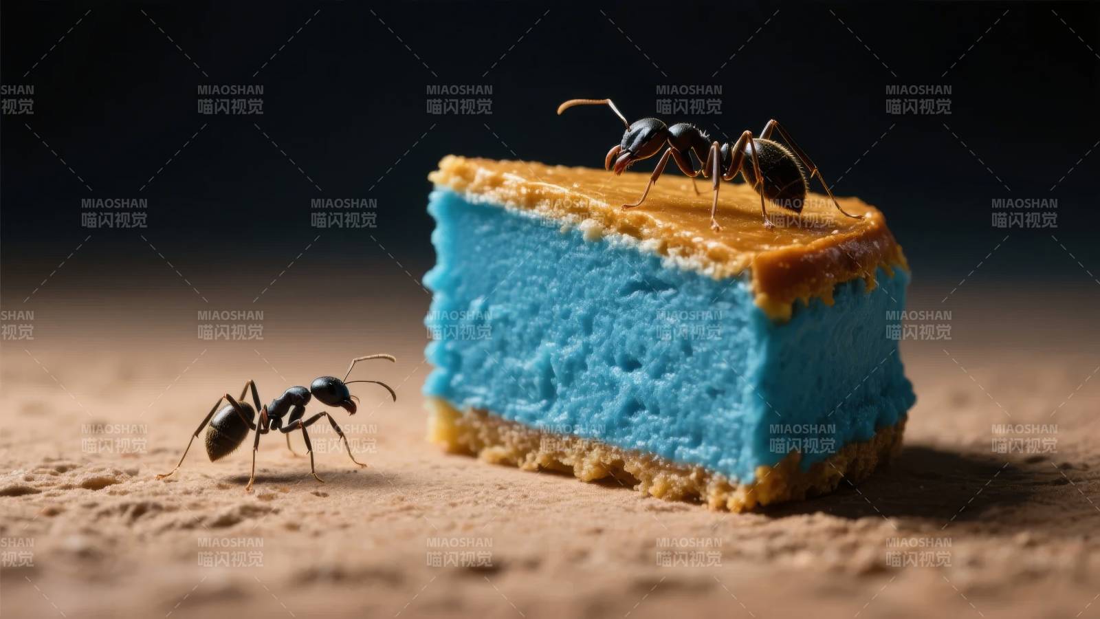 蚂蚁与蓝蛋糕图片