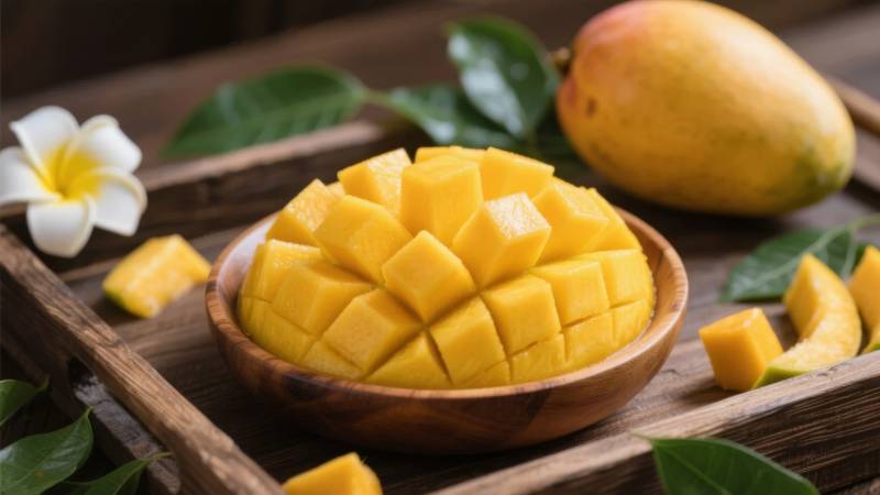 芒果切块摆盘图片