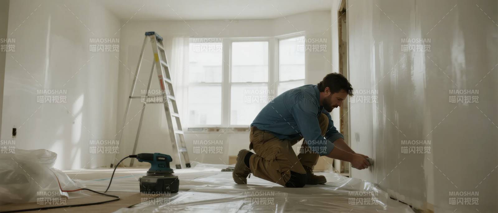 装修工人正在施工图片