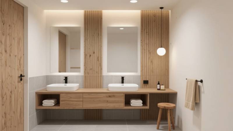 现代木质浴室设计图片