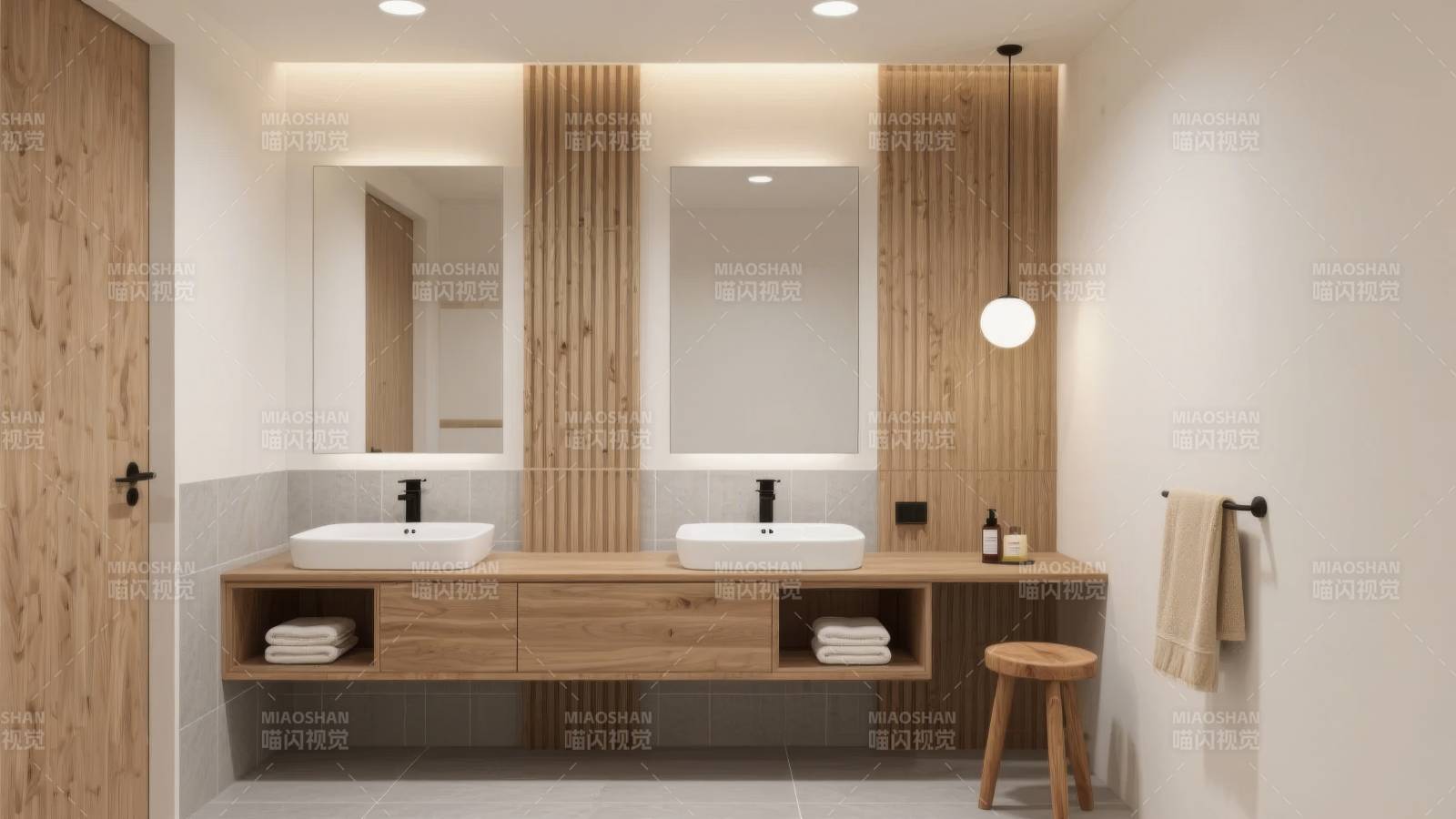 现代木质浴室设计图片