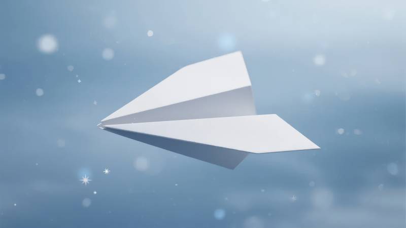 纸飞机翱翔天际图片