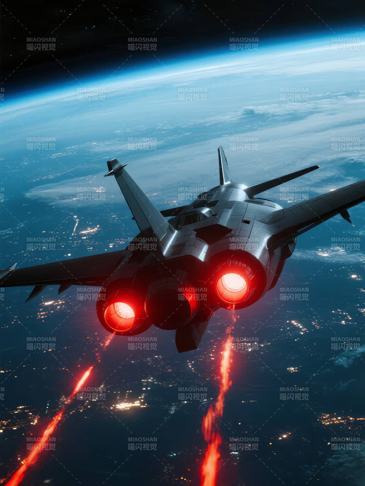 战鹰掠夜空图片