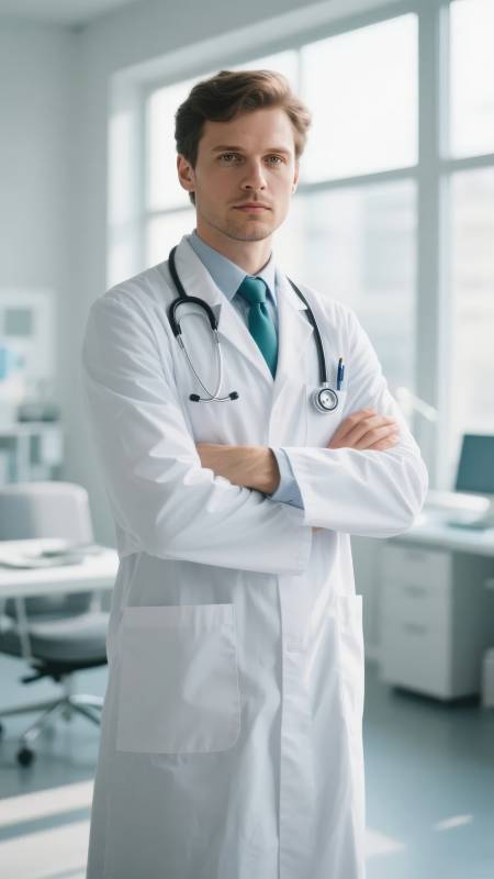 医生自信站立图片