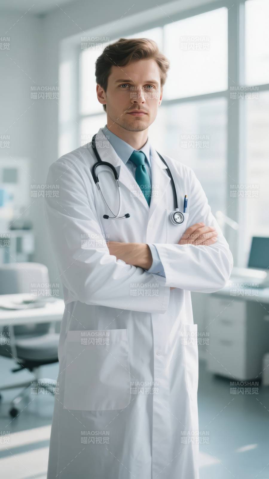 医生自信站立图片