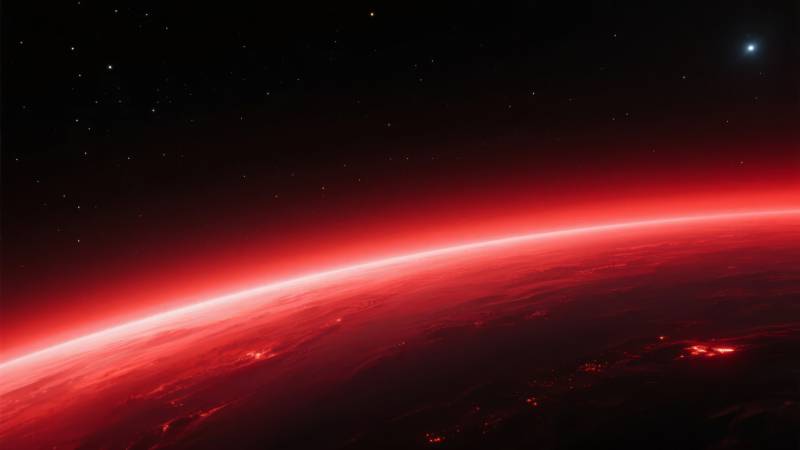 红色星球的地平线图片