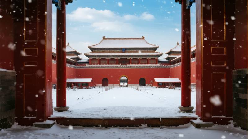 雪落紫禁城图片