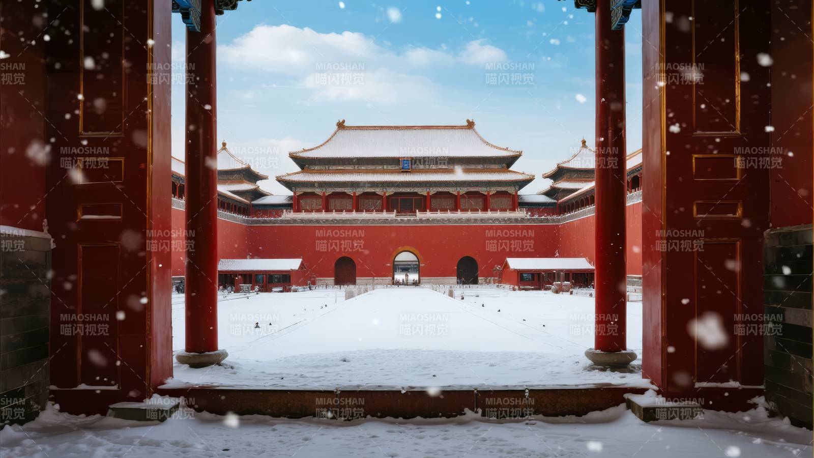 雪落紫禁城图片