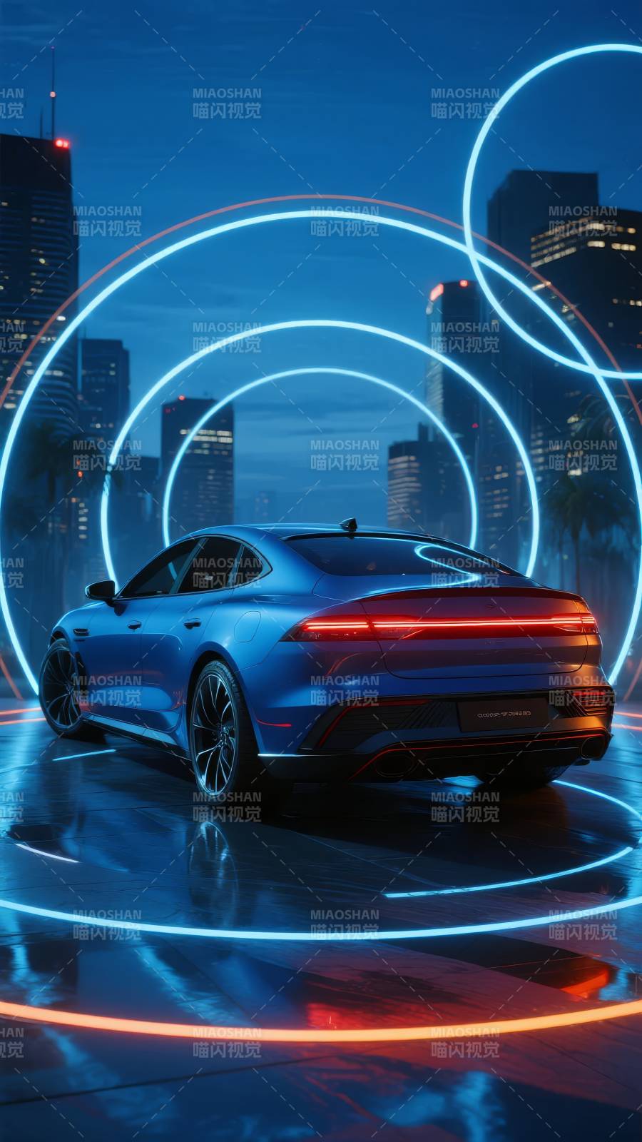 未来之车 霓虹都市图片