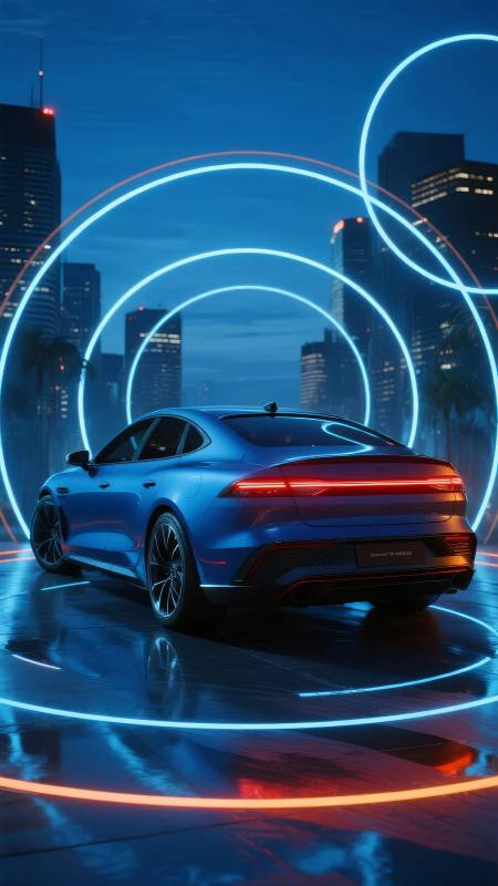 未来之车 霓虹都市图片