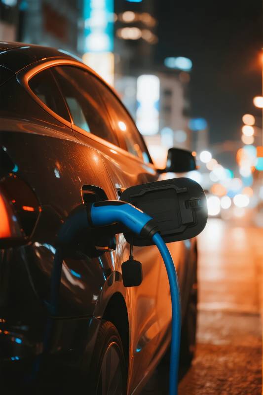 夜景充电车图片