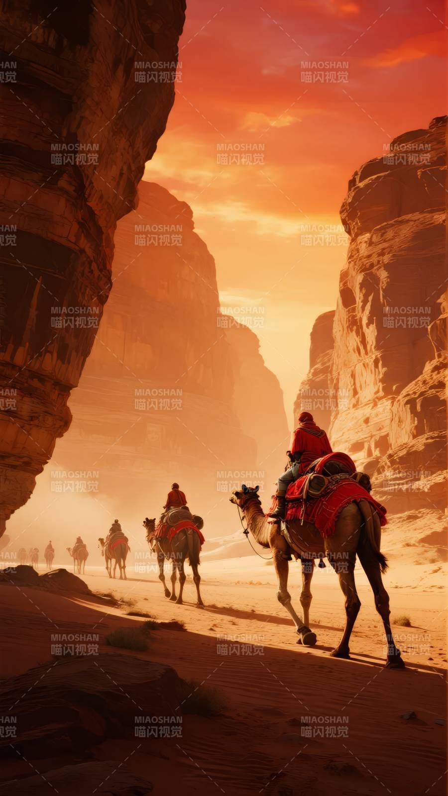 沙漠驼铃行图片
