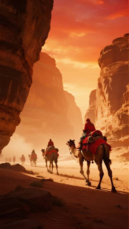 沙漠驼铃行图片