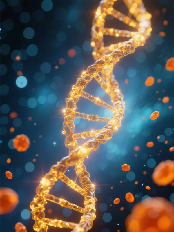 金色DNA螺旋图片