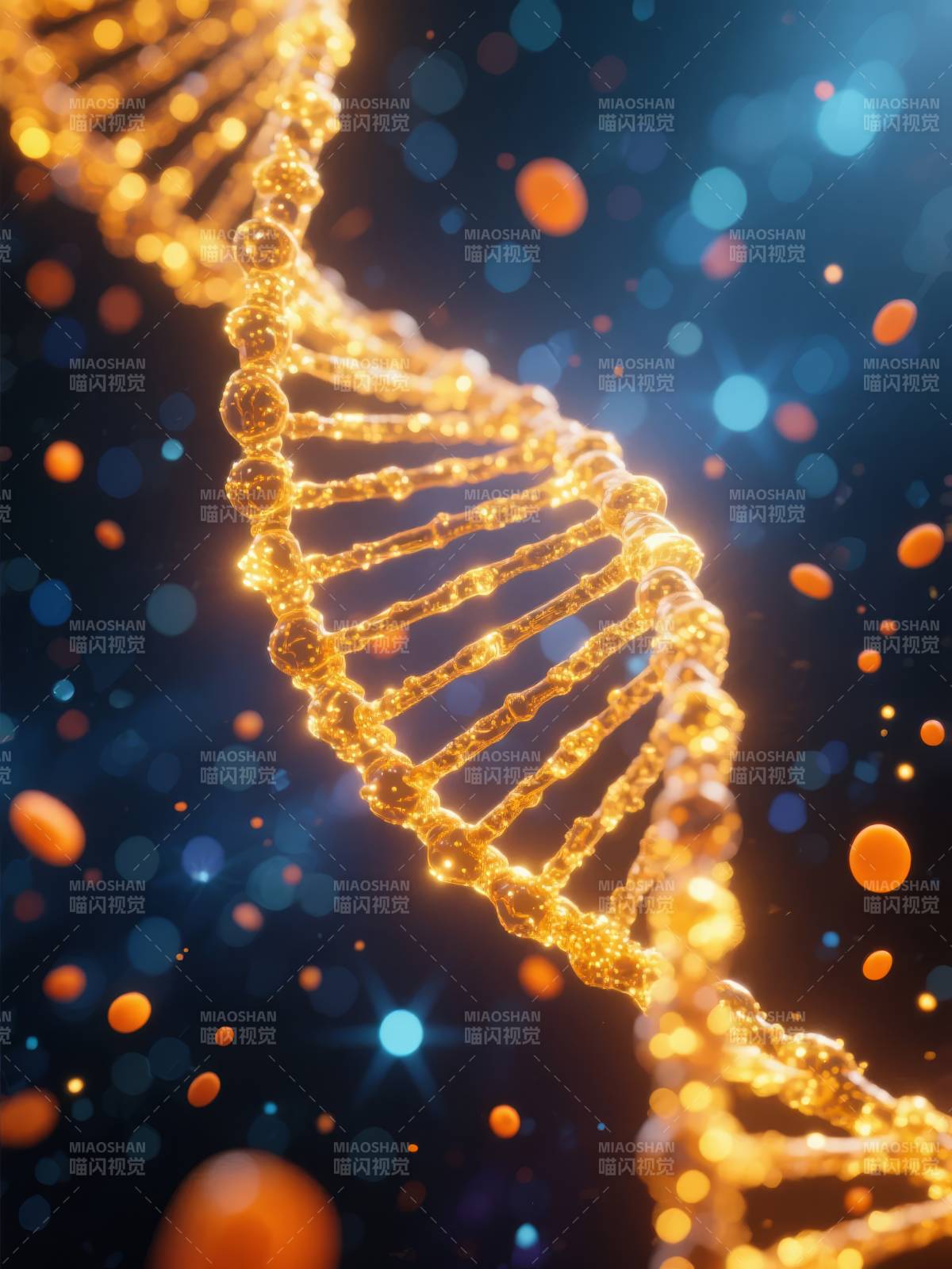 金色DNA螺旋图片
