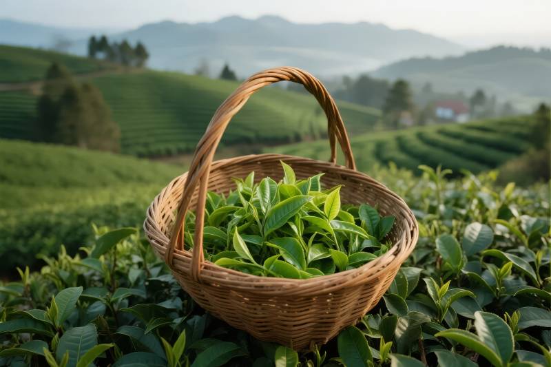 茶园采茶图图片