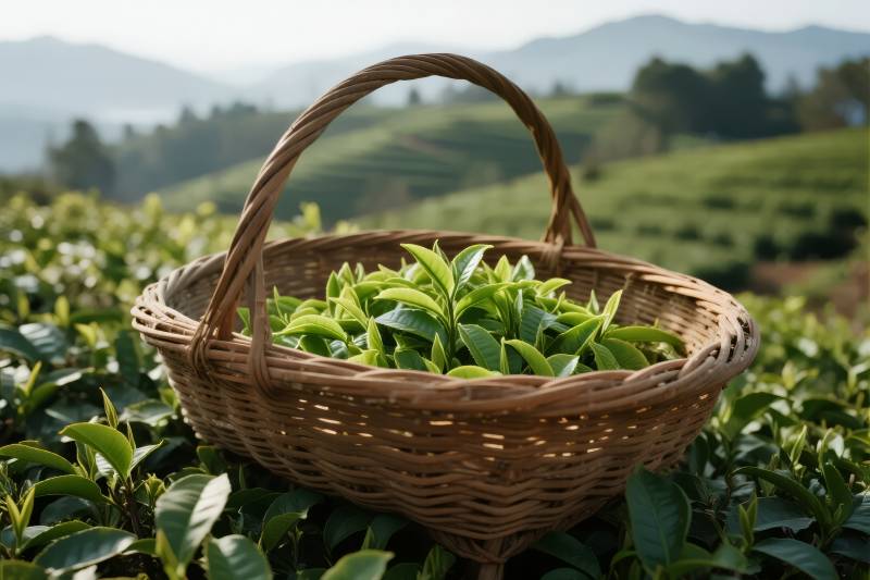 茶山采茶图图片