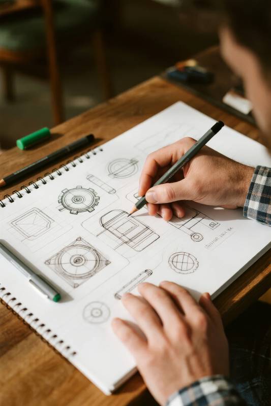 手绘机械设计图图片