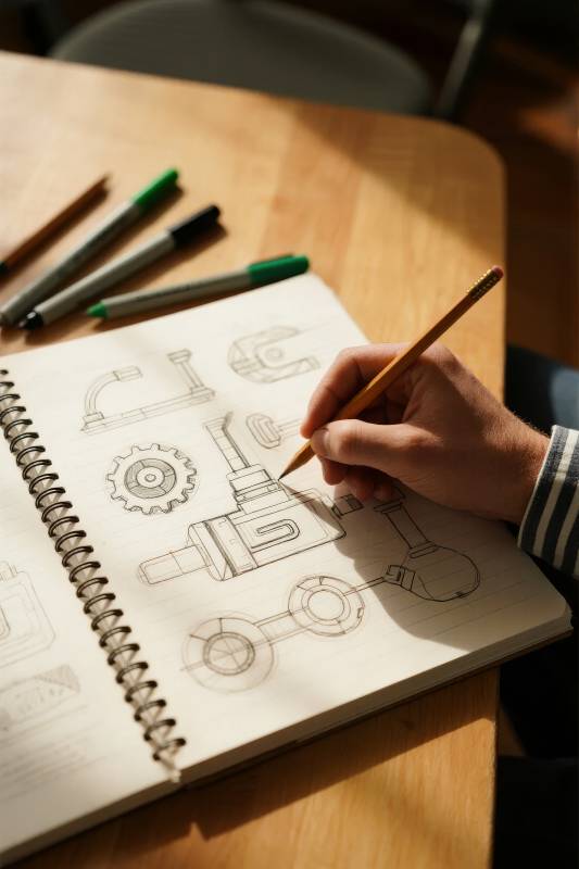 手绘机械草图图片