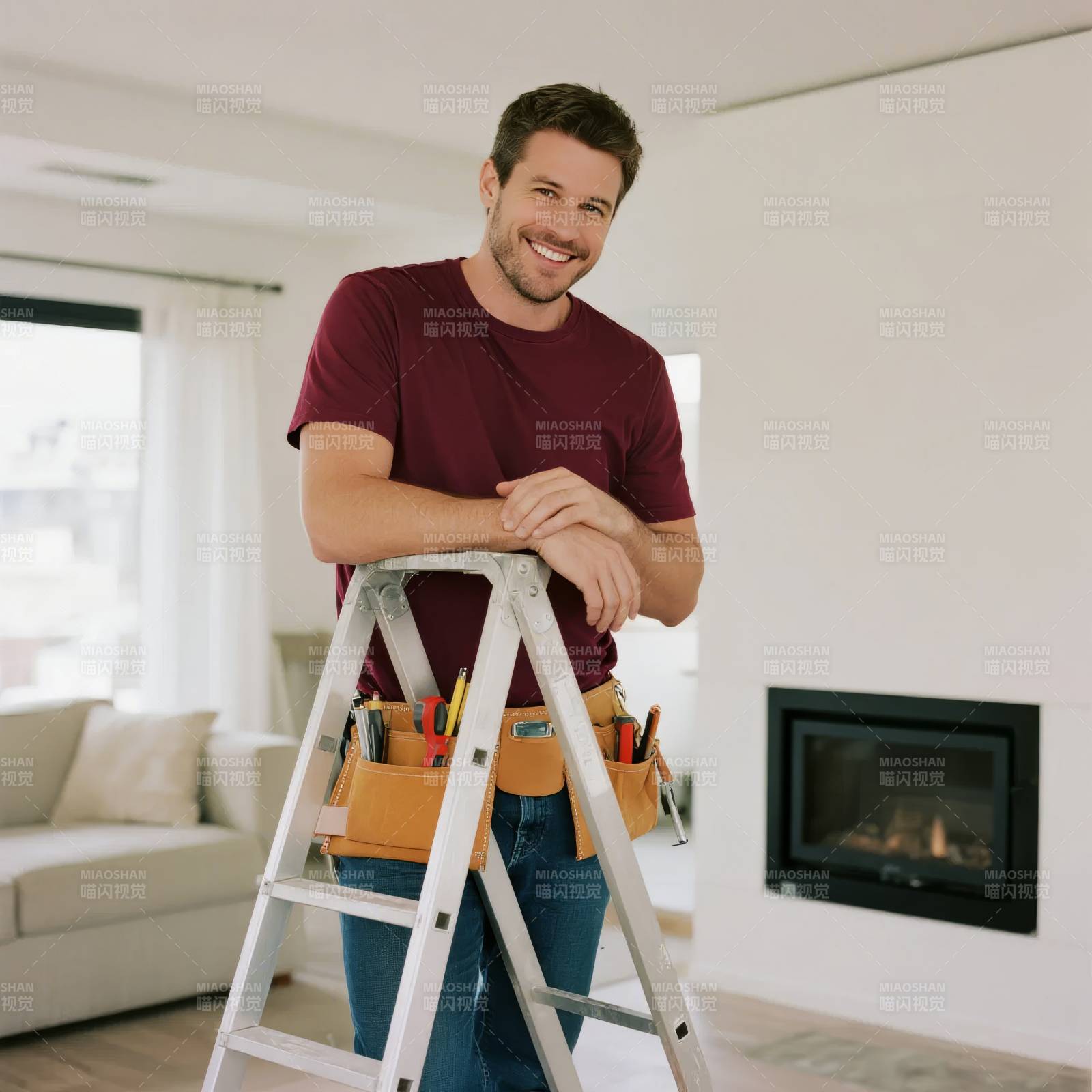 装修中的微笑工匠图片