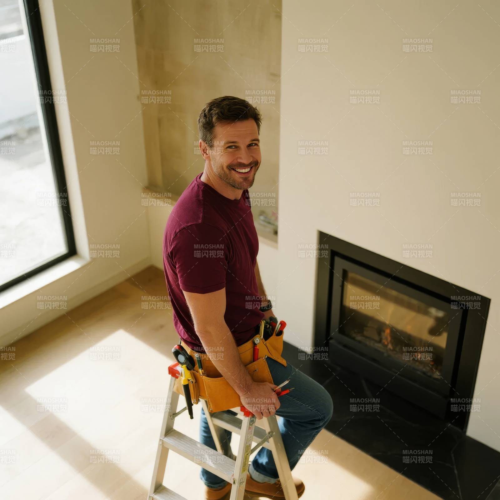 工匠微笑修缮中图片