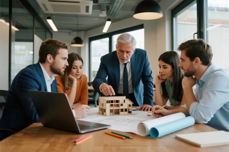 团队讨论建筑模型图片