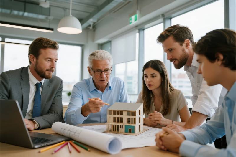 团队讨论建筑模型图片