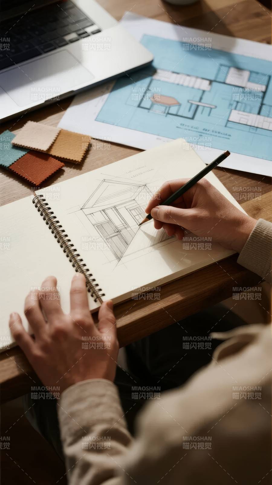 手绘建筑草图图片