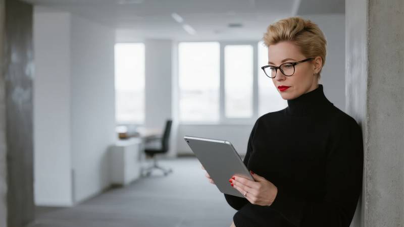 职场女性专注工作图片