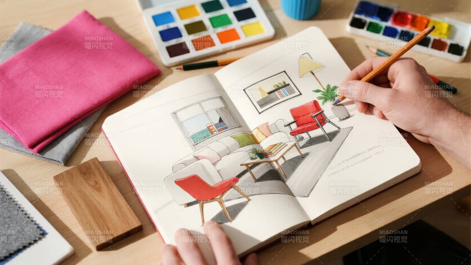 手绘室内设计图图片