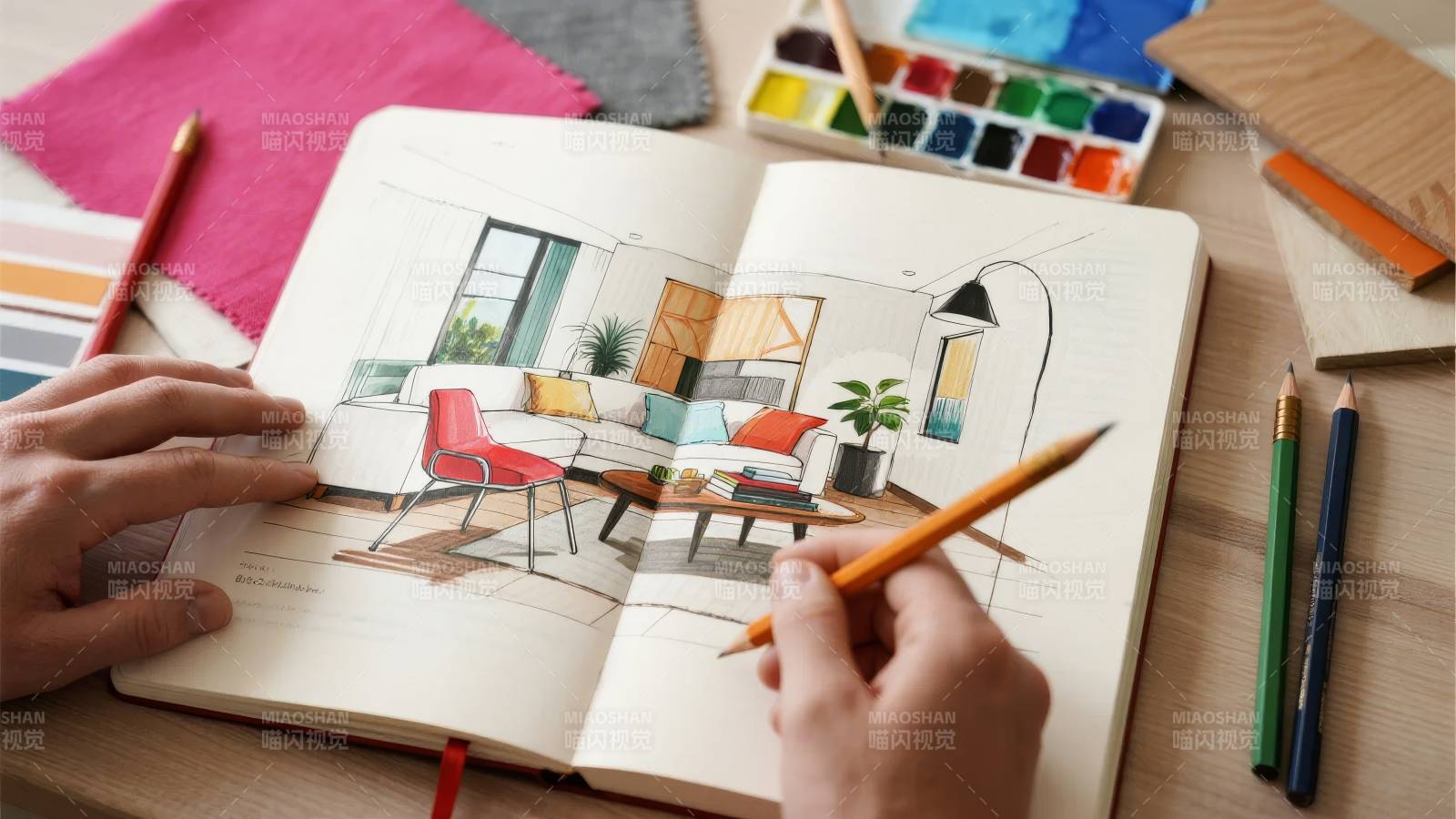 手绘室内设计图图片