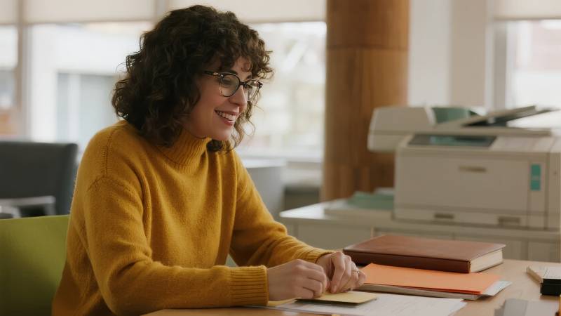 专注学习的女生图片