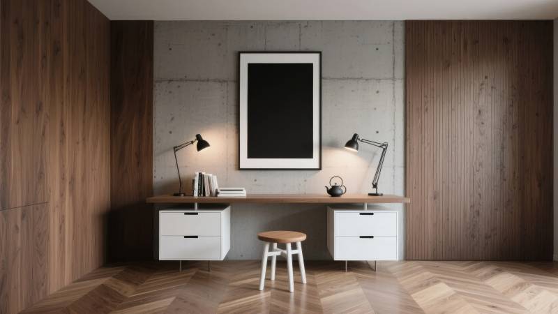 现代简约书房设计图片