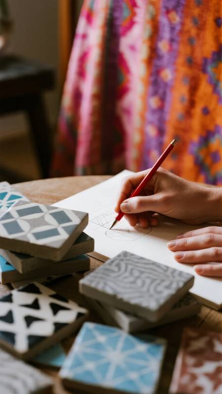 手绘瓷砖设计图图片